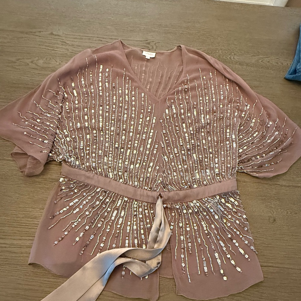 Parker Mauve Beaded Blouse